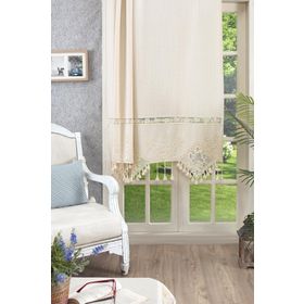 Buldan 190x200 El İşi Dantelli Naturel Perde