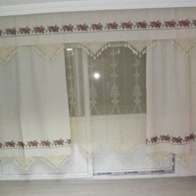 Buldan 215x200 El İşi Dantelli Kanaviçe Perde