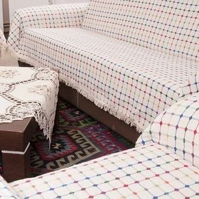 Buldan 3+3 Karışık Renkli 2 Adet Üçlü Pamuklu Maxi Koltuk Çekyat Örtüsü