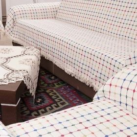 Buldan 3+3 Karışık Renkli 2 Adet Üçlü Pamuklu Maxi Koltuk Çekyat Örtüsü