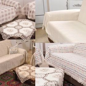 Buldan 3+3 Pamuklu Maxi Koltuk Çekyat Örtüsü