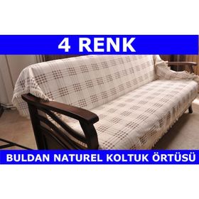 Buldan 3+3+1+1 Pamuklu Kolsuz Koltuk Çekyat Örtüsü