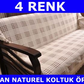 Buldan 3+3+1+1 Pamuklu Kolsuz Koltuk Çekyat Örtüsü