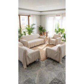 Buldan Concept Buldan İşi Krem (3+3+1+1) Koltuk Örtüsü