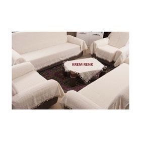 Buldan Concept Buldan İşi Krem (3+3+1+1) Koltuk Örtüsü