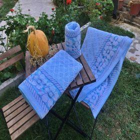 BuldumOnu Turkuaz Model 3'lü %100 Pamuk Banyo Havlusu Takım
