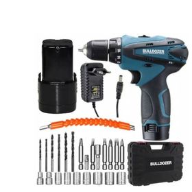Bulldozer ARBPTCD203SET Mavi 20 Volt 3 Ah Darbesiz Çift Akülü Şarjlı Vidalama + 24 Parça Makinesi