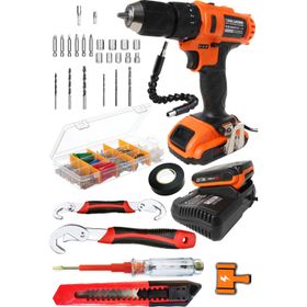 Bulldozer BPT-O-RANGE300SET O-Range 24VX Darbeli Çift Akülü Şarjlı Vidalama 300 Parça Matkap Seti