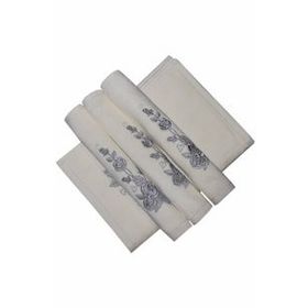 Bulteks Simli Nakışlı Kadife Ekru Desen 5 30x50 cm El Havlusu