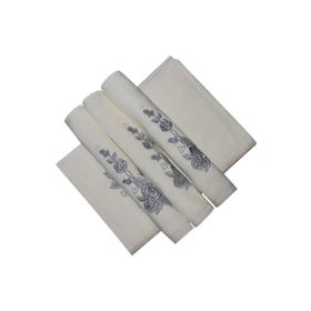 Bulteks Simli Nakışlı Kadife Ekru Desen 5 30x50 cm El Havlusu