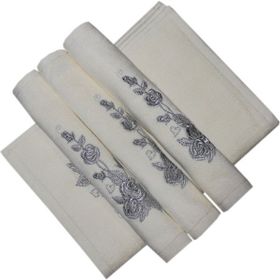 Bulteks Simli Nakışlı Kadife Ekru Desen 5 30x50 cm El Havlusu