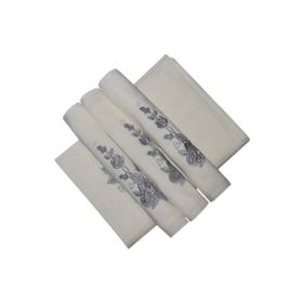 Bulteks Simli Nakışlı Kadife Ekru Desen 5 30x50 cm El Havlusu