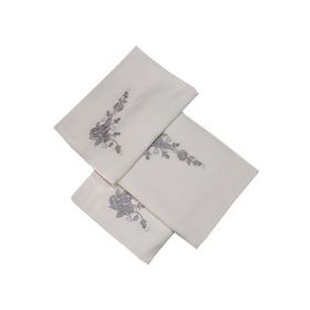 Bulteks Simli Nakışlı Kadife Ekru Desen 5 30x50 cm El Havlusu