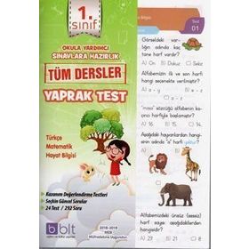 Bulut Eğitim Ve Kültür Yayınları 1. Sınıf Tüm Dersler Çek Kopart Yaprak Test