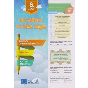 Bulut Eğitim ve Kültür Yayınları 8. Sınıf Soru Yorum Din Kültürü ve Ahlak Bilgisi Soru Bankası