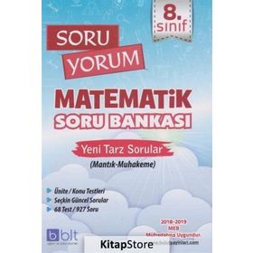 Bulut Eğitim ve Kültür Yayınları 8. Sınıf Soru Yorum Matematik Soru Bankası
