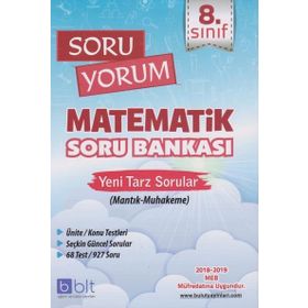 Bulut Eğitim ve Kültür Yayınları 8. Sınıf Soru Yorum Matematik Soru Bankası
