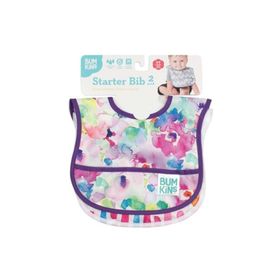 Bumkins 3-6 ay 2'li Girls Pack Watercolor & Brush Strokes Başlangıç Mama Önlüğü