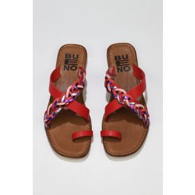 Buneo Shoes 01WU3419 Kırmızı Multi Deri Kadın Sandalet