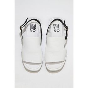 Buneo Shoes 01WU4108 Beyaz Siyah Deri Kadın Sandalet