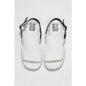 Buneo Shoes 01WU4108 Beyaz Siyah Deri Kadın Sandalet