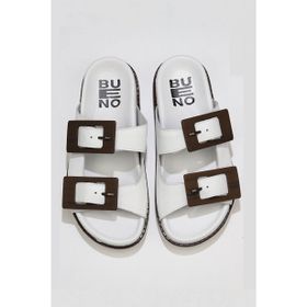 Buneo Shoes 01WU5817 Beyaz Deri Kadın Sandalet