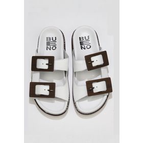 Buneo Shoes 01WU5817 Beyaz Deri Kadın Sandalet