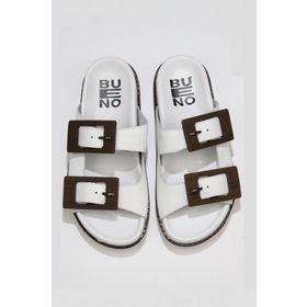 Buneo Shoes 01WU5817 Beyaz Deri Kadın Sandalet