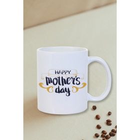 Burak Baskı Tasarım Anneler Günü Hediyesi Happy Mother's Day Beyaz Kupa Bardak