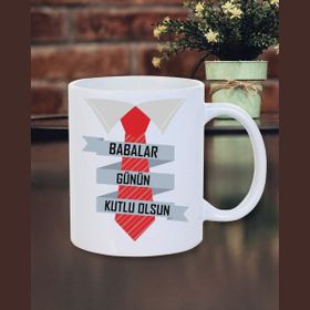 Burak Baskı Tasarım Babalar Günü Hediyesi Babalar Günün Kutlu Olsun Beyaz Kupa Bardak
