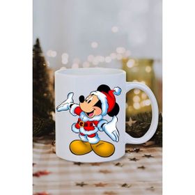 Burak Baskı Tasarım Yılbaşı Noel Temalı Mickey Mouse Baskılı Kupa Bardak