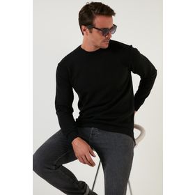 Buratti 456201 Siyah Slim Fit Balıkçı Yaka Pamuklu Triko Kazak Erkek Kazak