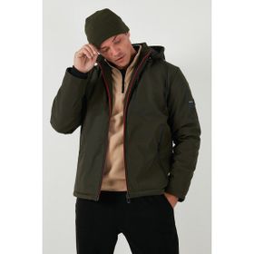Buratti 497ALBERT - Haki Regular Fit Çıkarılabilir Kapüşonlu Erkek Mont