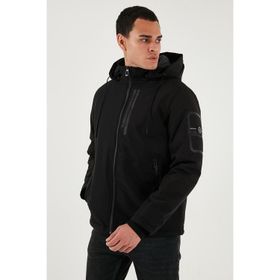 Buratti 497ALBERT - Siyah Regular Fit Çıkarılabilir Kapüşonlu Erkek Mont