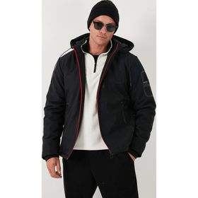 Buratti 497ALBERT - Siyah Regular Fit Çıkarılabilir Kapüşonlu Erkek Mont