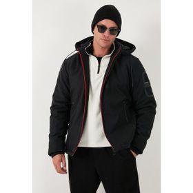 Buratti 497ALBERT - Siyah Regular Fit Çıkarılabilir Kapüşonlu Erkek Mont