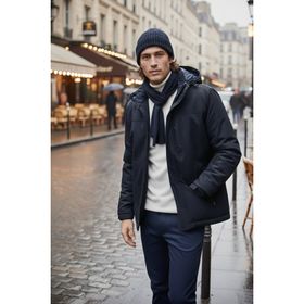 Buratti 497HECTOR - Lacivert Regular Fit Çıkarılabilir Kapüşonlu Astarlı Erkek Mont