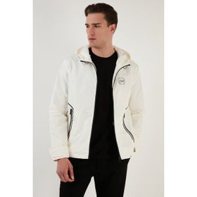 Buratti 497LUKE Kapüşonlu Fermuarlı Regular Fit Beyaz Erkek Mont