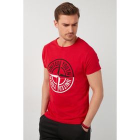 Buratti 541PUSULA Baskılı Bisiklet Yaka T-shirt