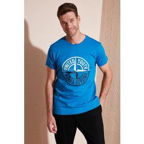 Buratti 541PUSULA Baskılı Bisiklet Yaka T-shirt