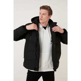 Buratti 5711050 Fermuarlı Cepli Slim Fit Kapüşonlu Şişme Erkek Mont