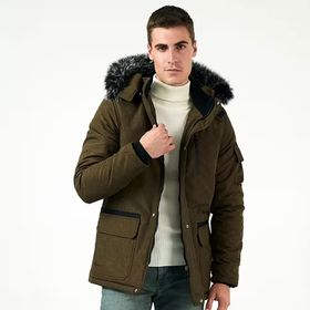 Buratti 5711051 Astarlı Suya ve Rüzgara Dayanıklı Soğuk Geçirmez Slim Fit Peluş Erkek Mont