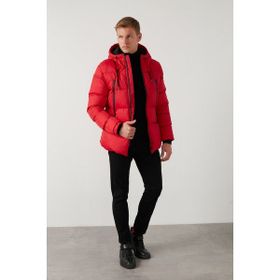 Buratti 5717101 Kırmızı Slim Fit Kapüşonlu Erkek Mont