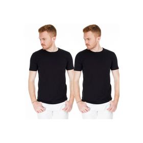 Buratti 5722512O2 Siyah Basic Bisiklet Yaka Slim Fit 2 Pack Erkek T-Shirt