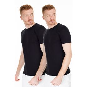 Buratti 5722512O2 Siyah Basic Bisiklet Yaka Slim Fit 2 Pack Erkek T-Shirt