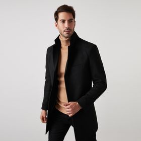 Buratti 5840098 Siyah Erkek Kaşe Kaban