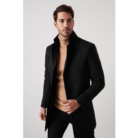 Buratti 5840098 Siyah Erkek Kaşe Kaban