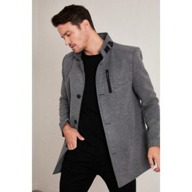 Buratti 5840099 Açık Gri Erkek Kaşe Kaban