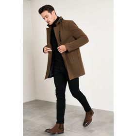 Buratti 5840099 Siyah Erkek Kaşe Kaban