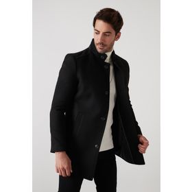 Buratti 5840099 Siyah Erkek Kaşe Kaban